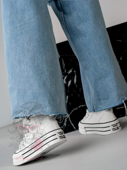 Trampki na platformie Rock Opam białe