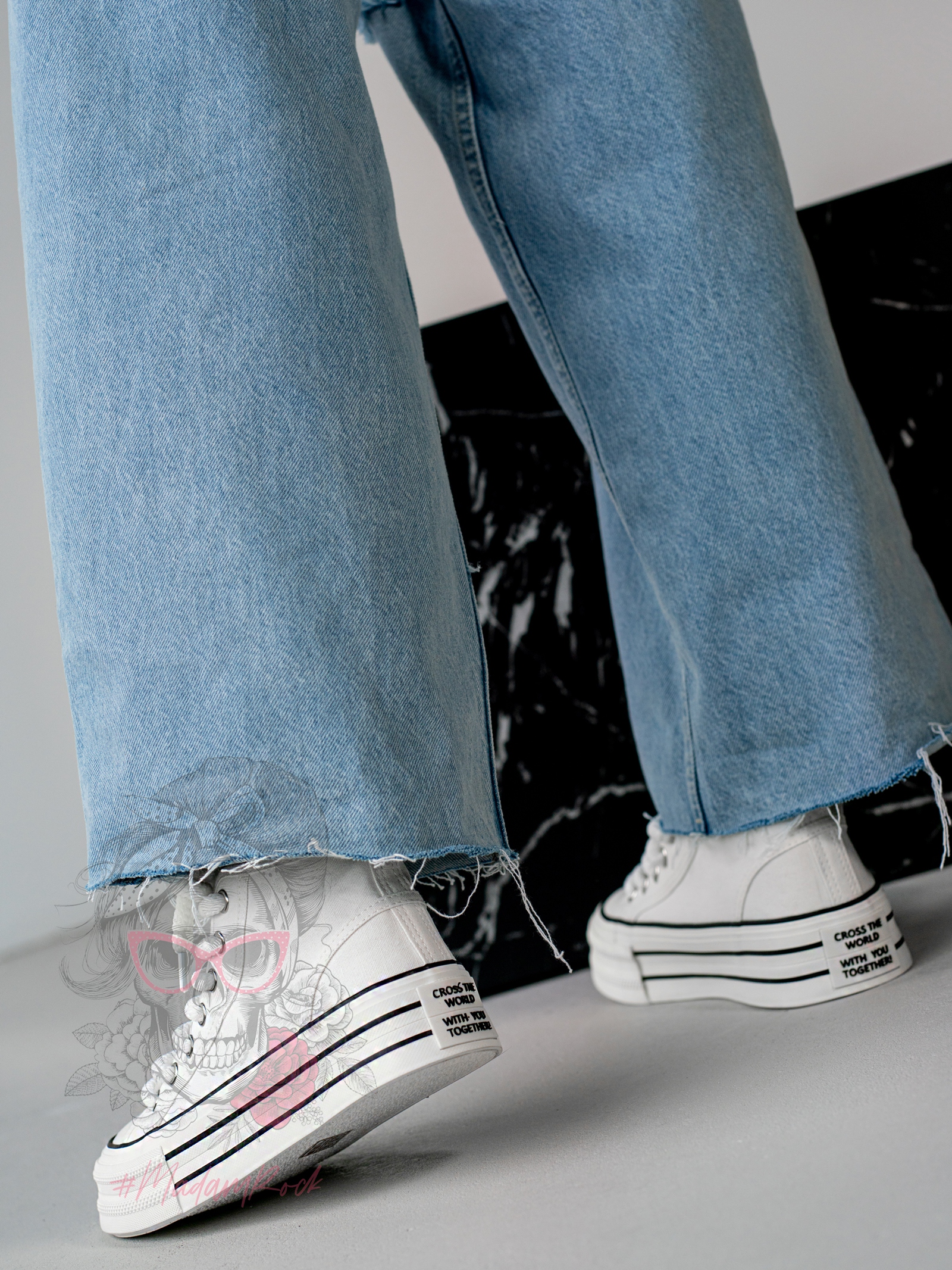 Trampki na platformie Rock Opam białe Trampki na platformie Rock Opam białe