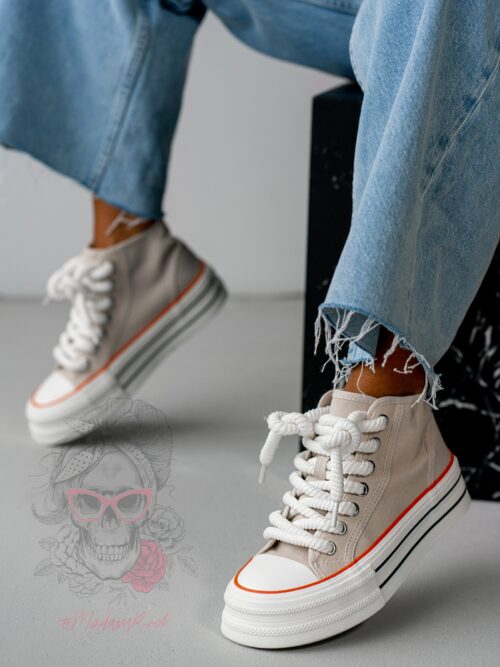 Trampki na platformie Rock Opam beżowe