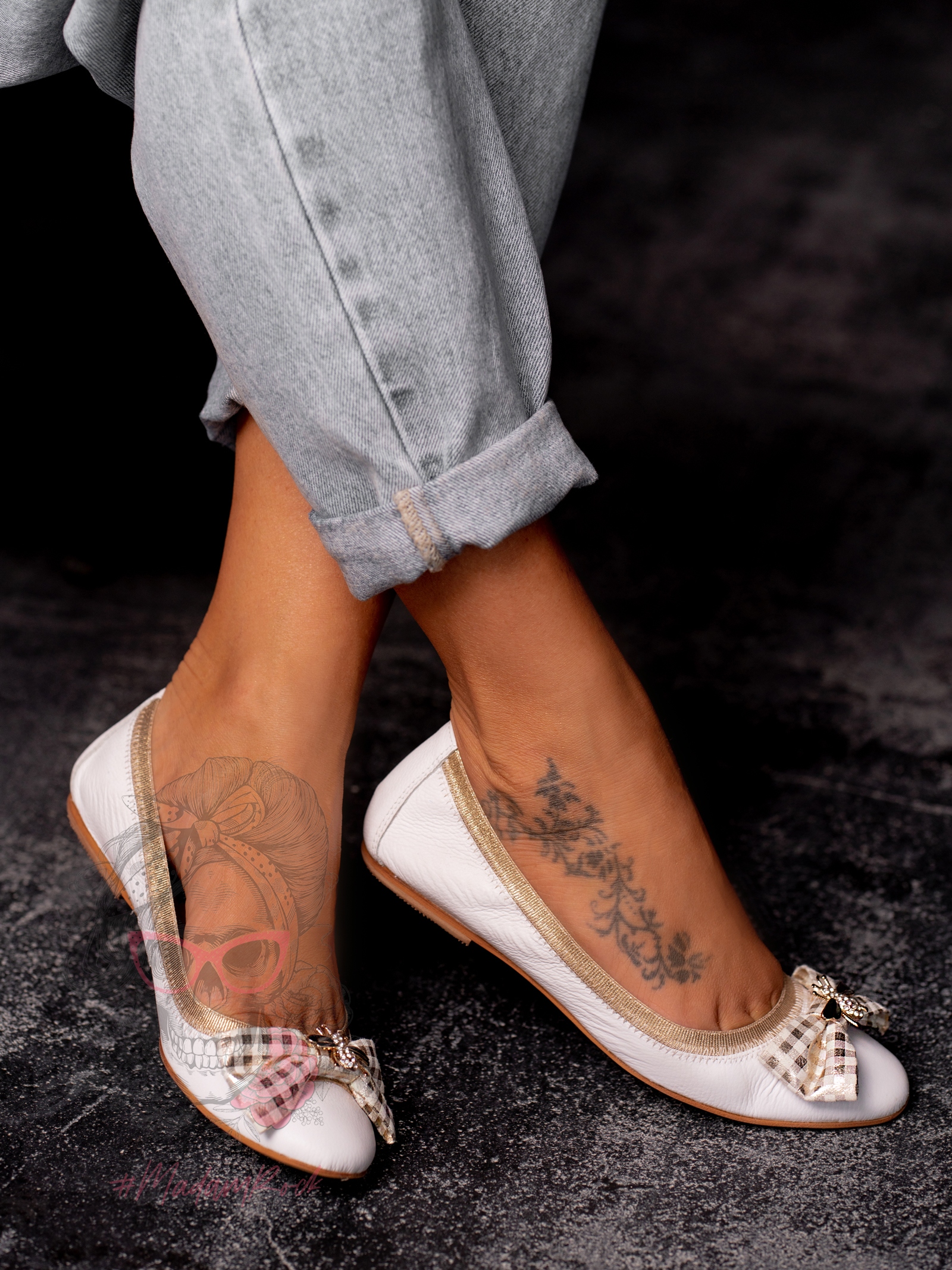 Balerinki z gumką Lady Soft białe Balerinki z gumką Lady Soft białe