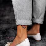 Balerinki z gumką Lady Soft białe