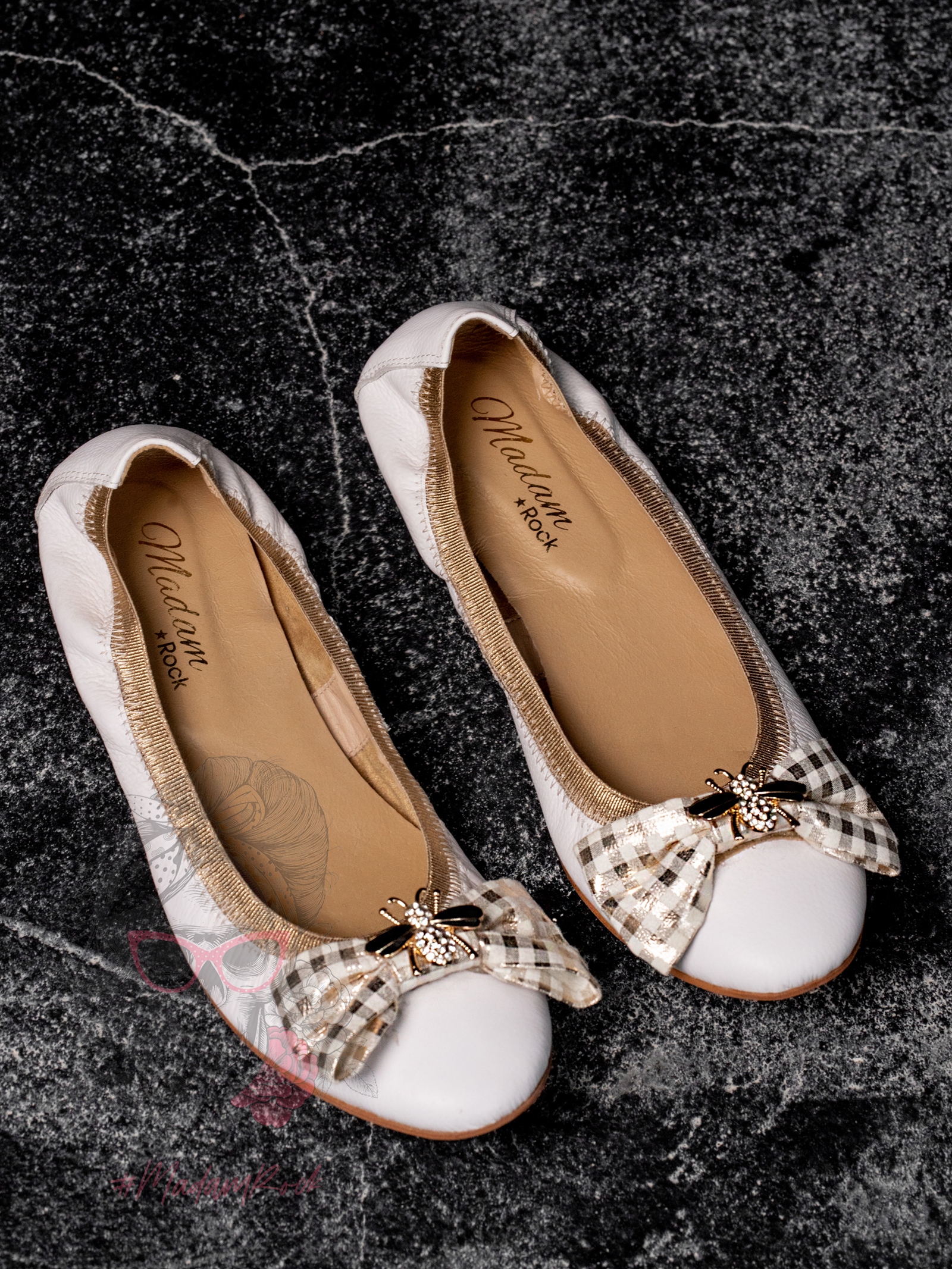 Balerinki z gumką Lady Soft białe Balerinki z gumką Lady Soft białe