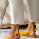 Balerinki na pasek Madam Ceem żółte