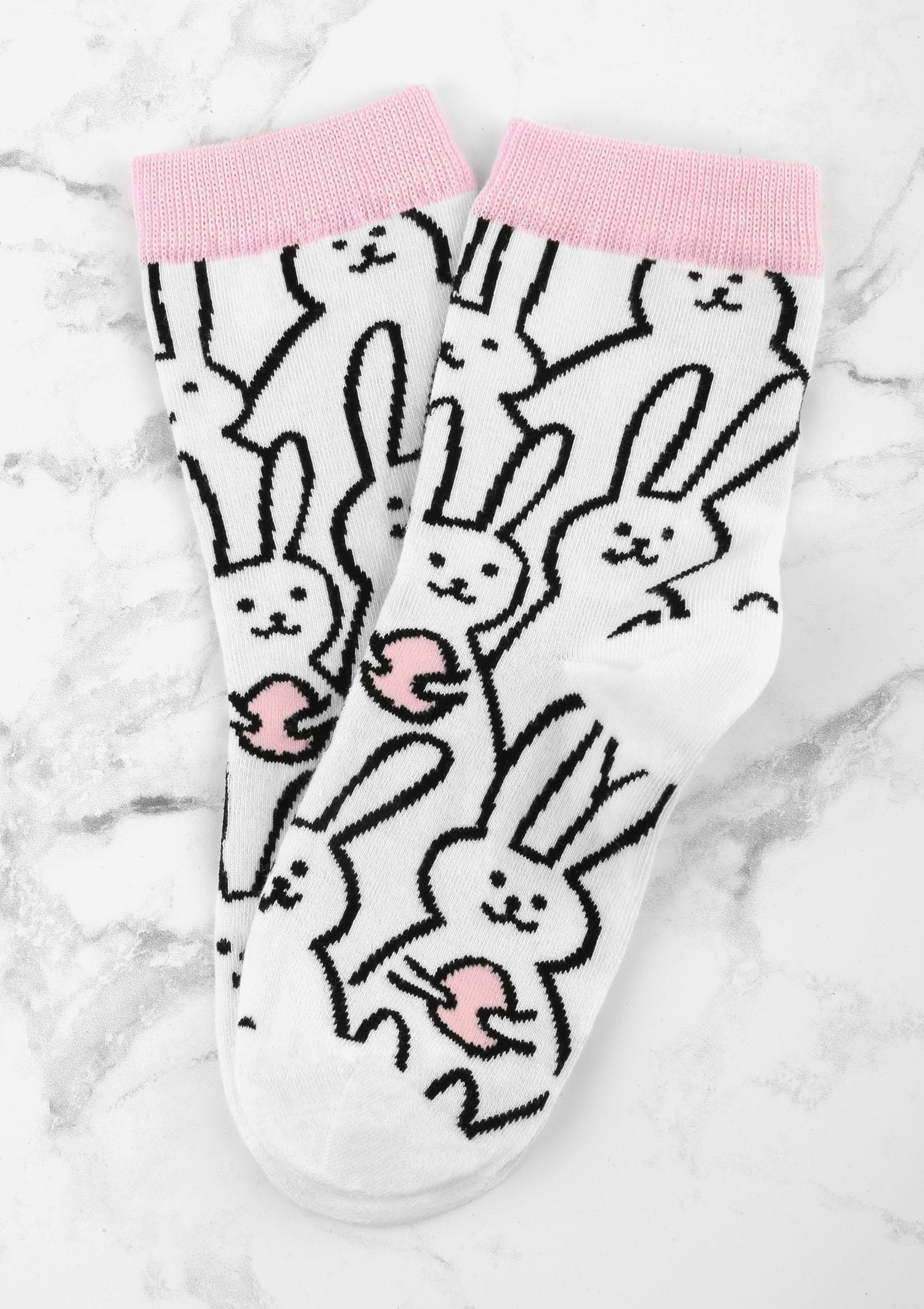 Skarpetki damskie Funny Bunny białe