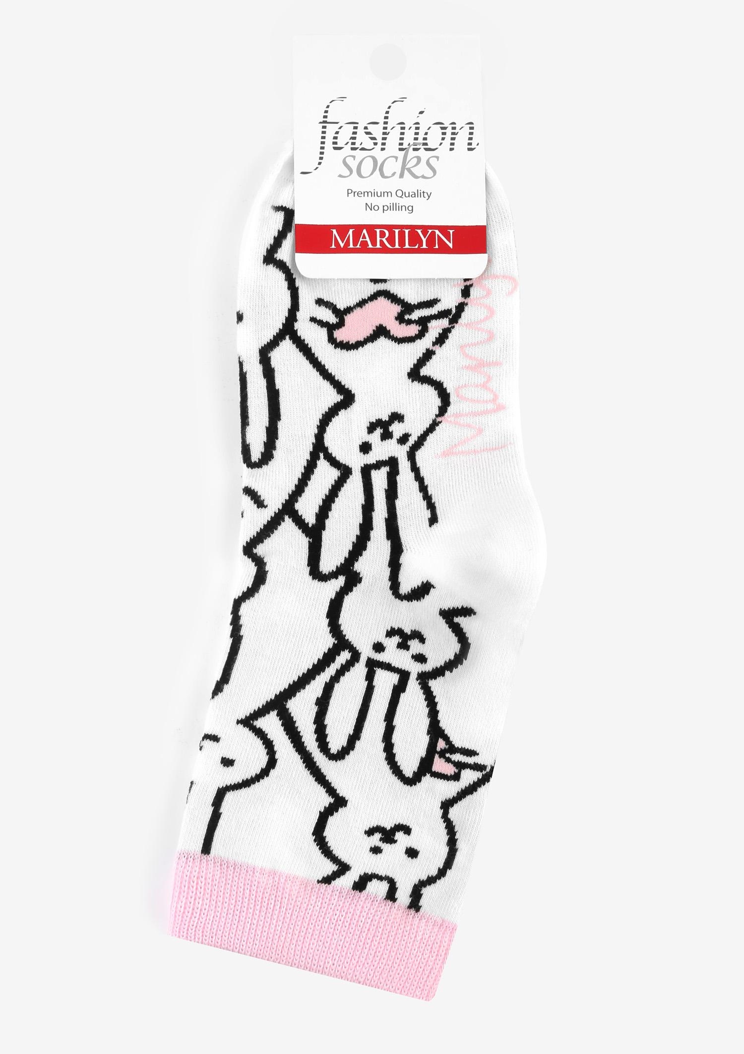 Skarpetki damskie Funny Bunny białe Skarpetki damskie Funny Bunny białe