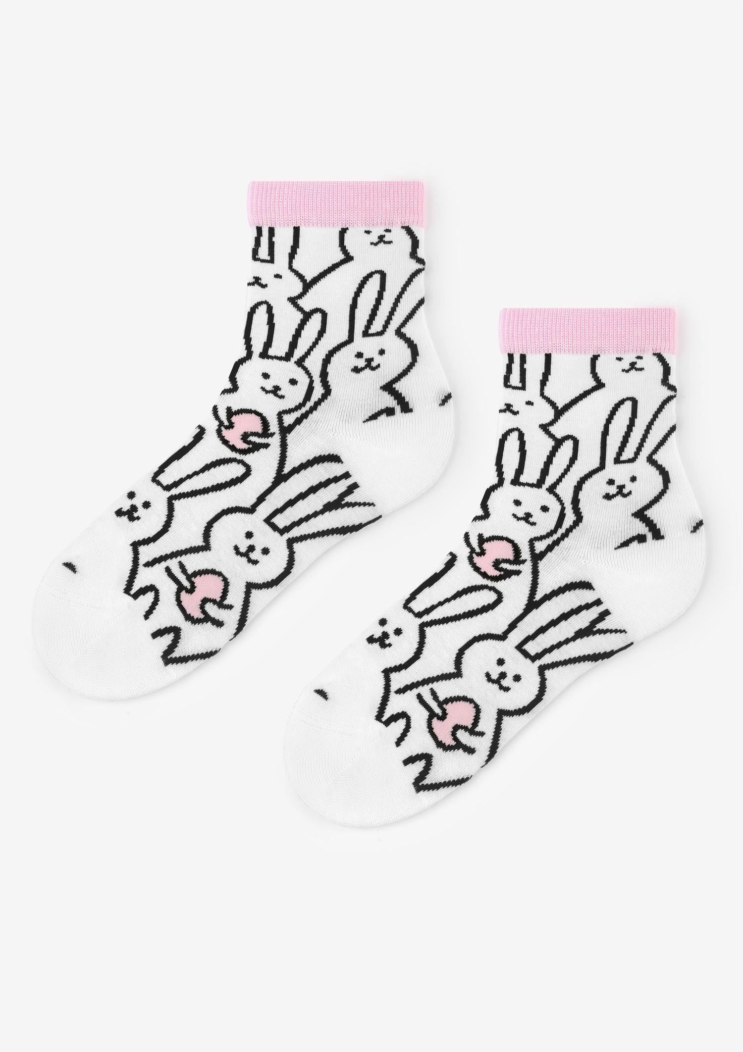 Skarpetki damskie Funny Bunny białe Skarpetki damskie Funny Bunny białe