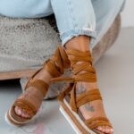 Sandały na platformie Madam Fiko karmelowe