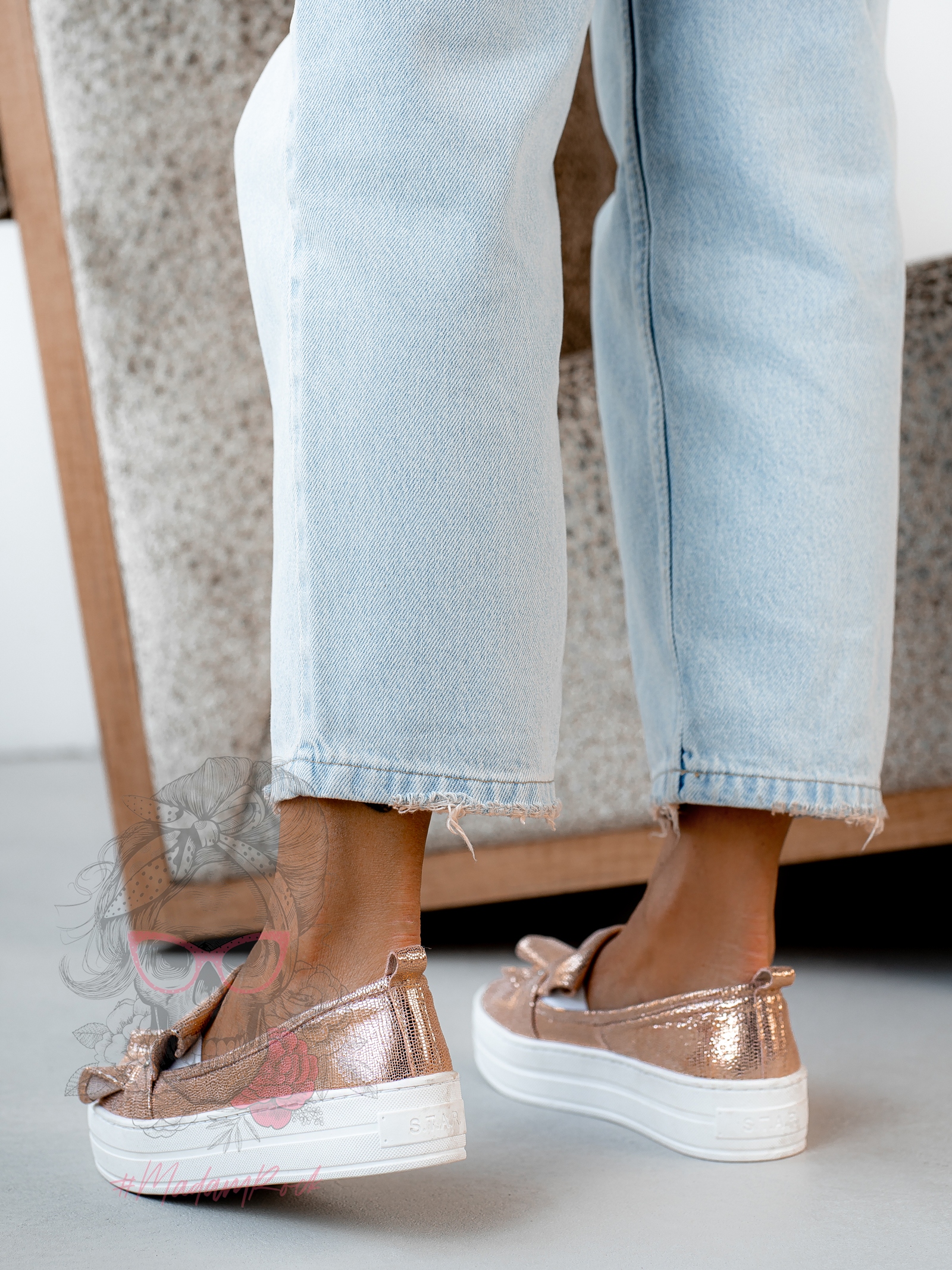 Mokasyny sportowe Madam Cisti różowe złoto Mokasyny sportowe Madam Cisti różowe złoto