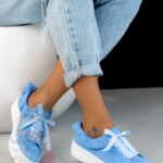 Trampki skórzane Rock Beluet niebieskie