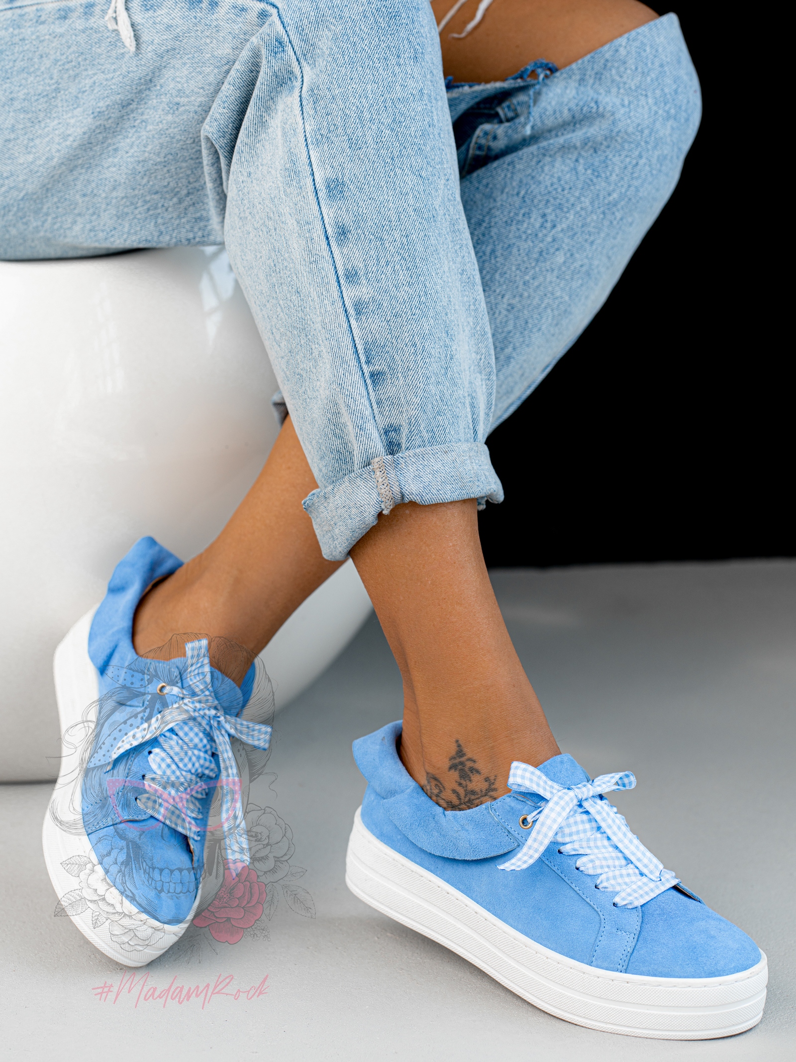 Trampki skórzane Rock Beluet niebieskie Trampki skórzane Rock Beluet niebieskie