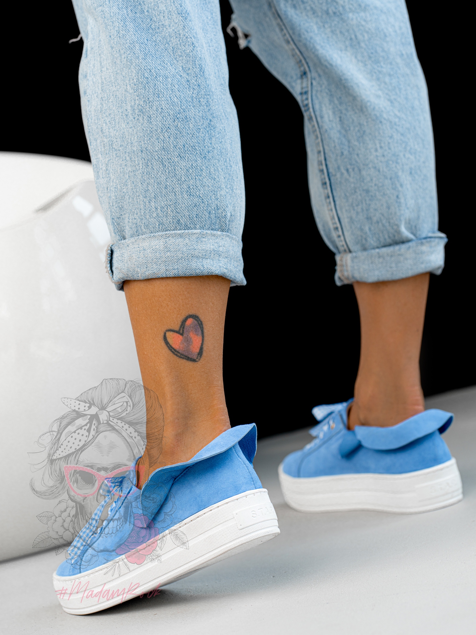 Trampki skórzane Rock Beluet niebieskie Trampki skórzane Rock Beluet niebieskie