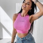 Top prążkowany Mania Ola Voga róż