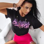 -wyprzedane-T-shirt logowany Obsession Ola Voga czarny