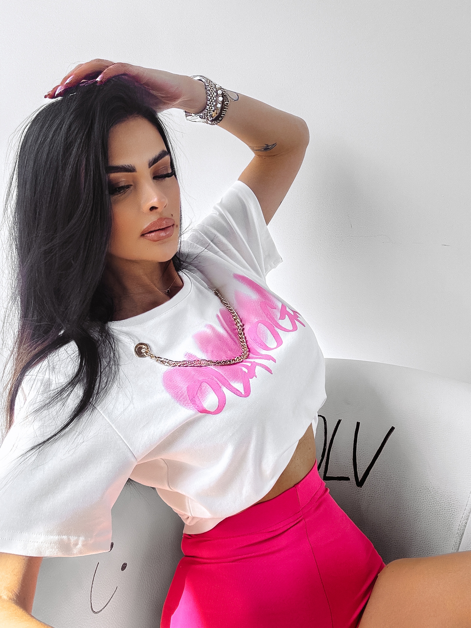 T-shirt logowany Obsession Ola Voga ecru T-shirt logowany Obsession Ola Voga ecru