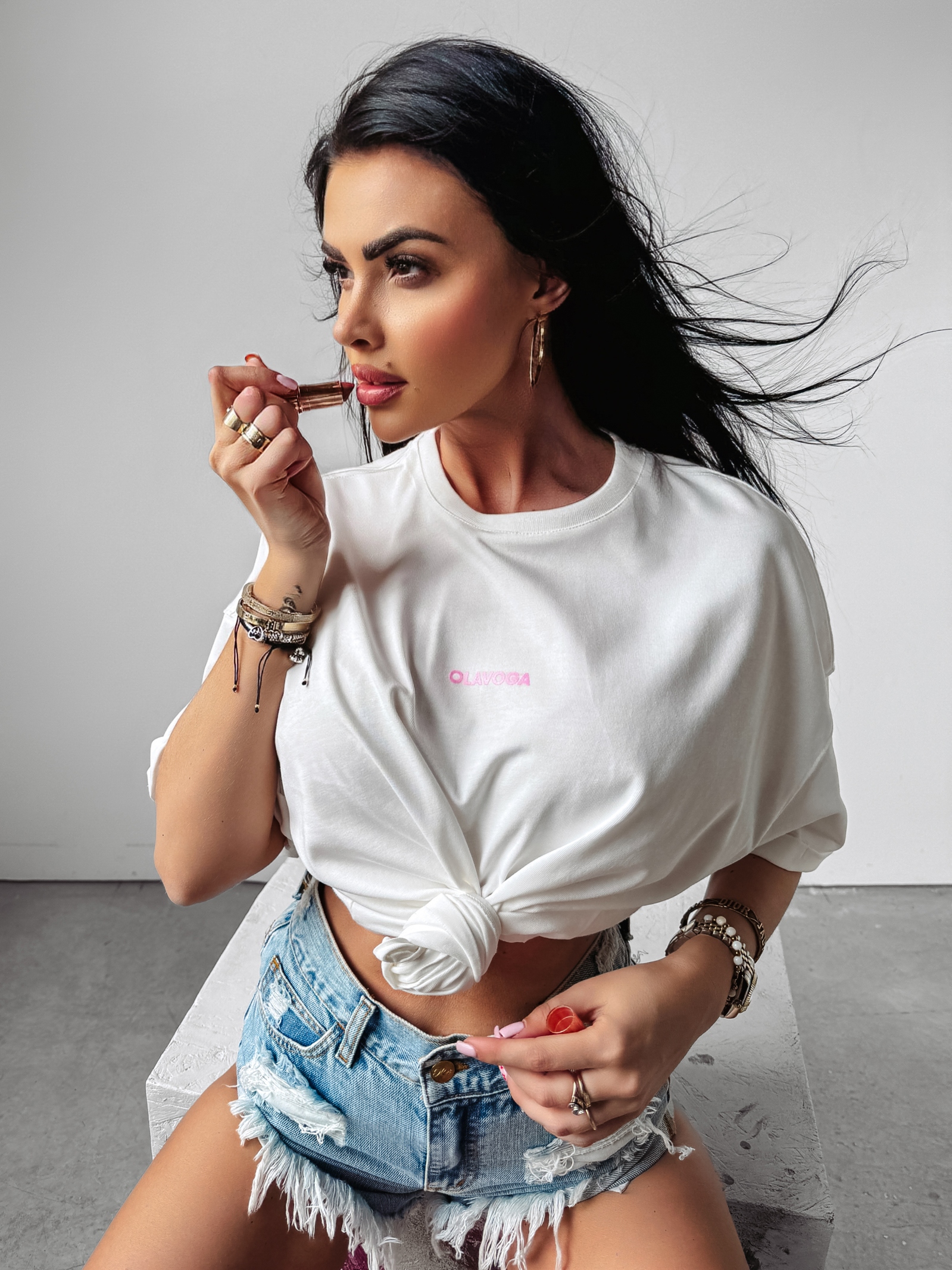 T-shirt oversize Graved Ola Voga ecru T-shirt oversize Graved Ola Voga ecru