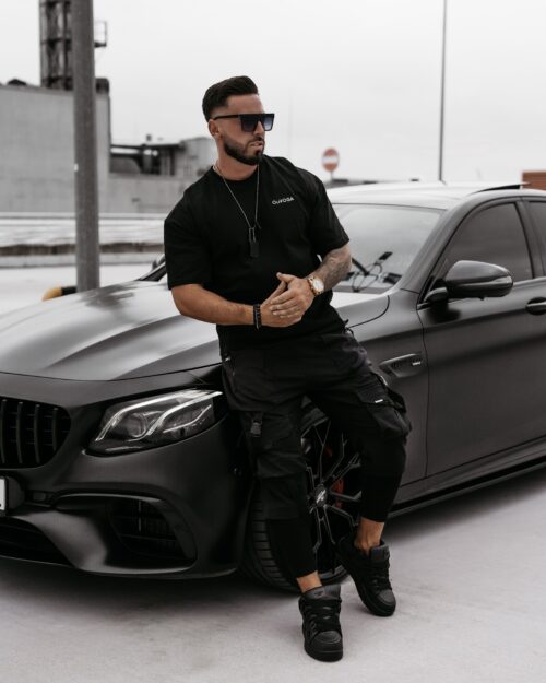 T-shirt męski oversize Themis Ola Voga czarny