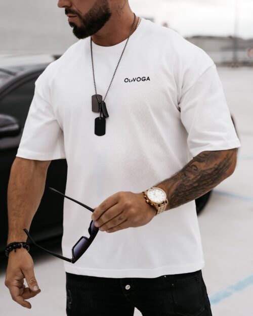 T-shirt męski oversize Themis Ola Voga ecru