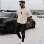 T-shirt męski oversize Themis Ola Voga beżowy