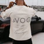 T-shirt męski oversize Themis Ola Voga beżowy