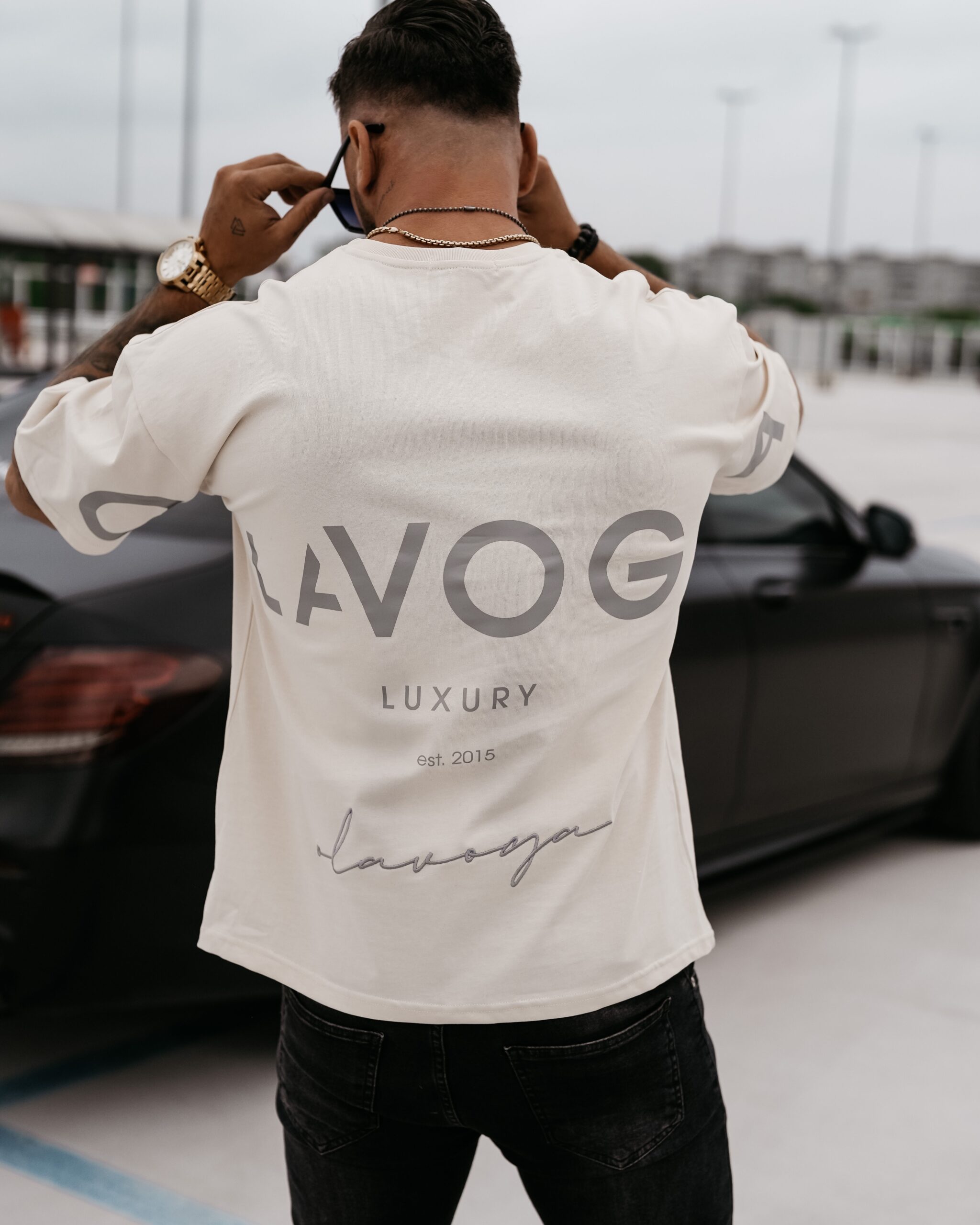 T-shirt męski oversize Themis Ola Voga beżowy T-shirt męski oversize Themis Ola Voga beżowy