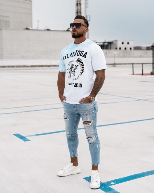 T-shirt męski Force Ola Voga błękitny