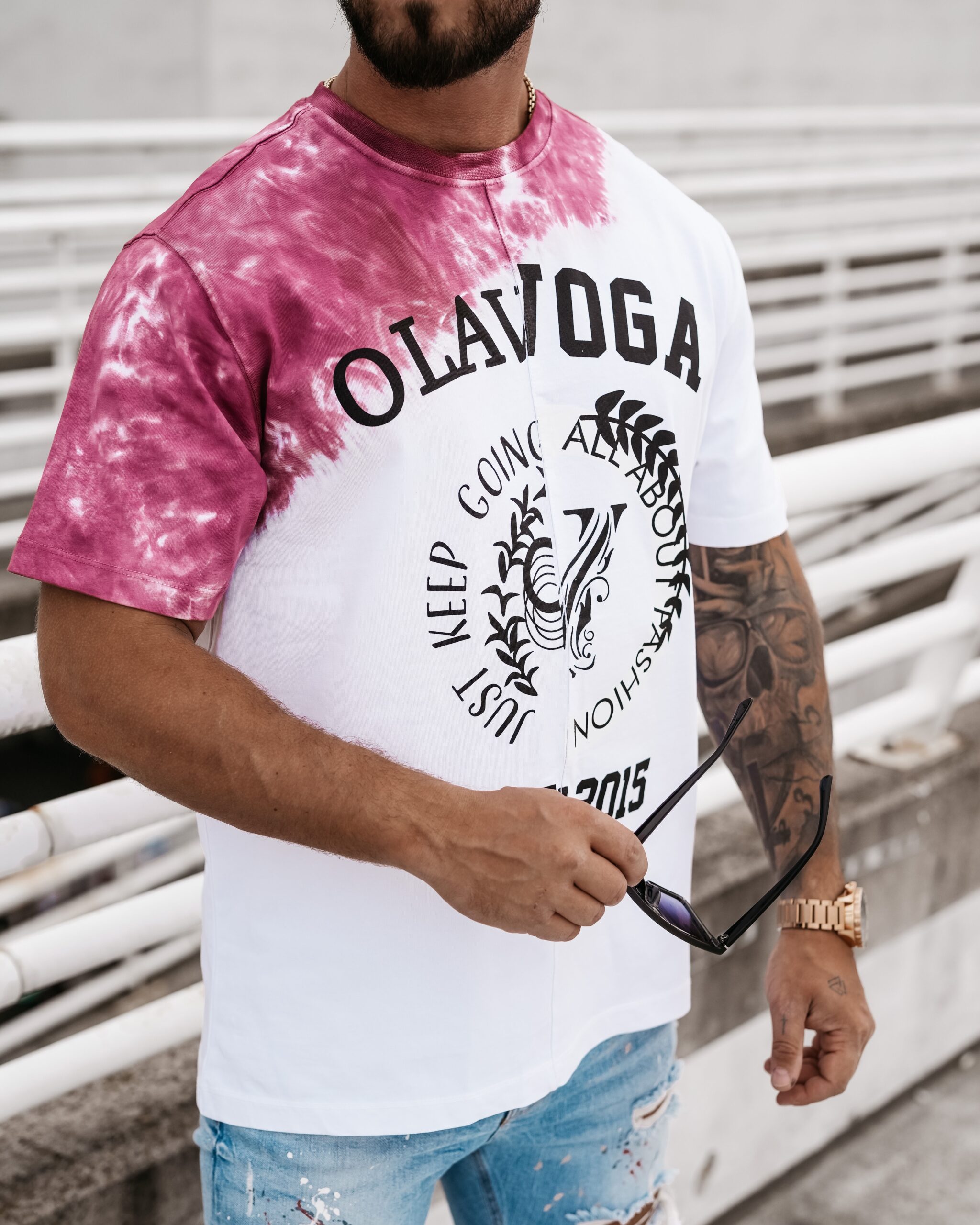 T-shirt męski Force Ola Voga bordowy