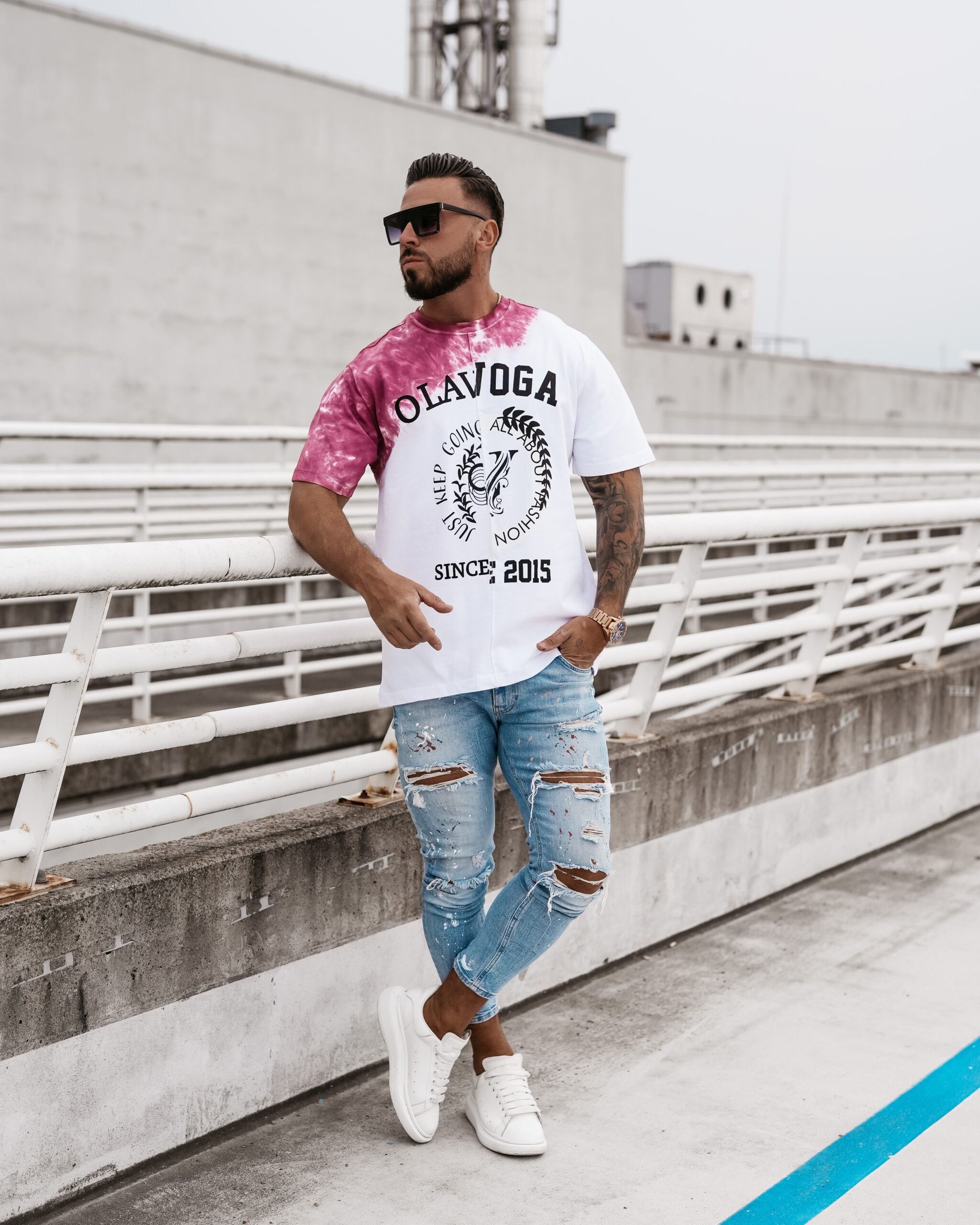 T-shirt męski Force Ola Voga bordowy