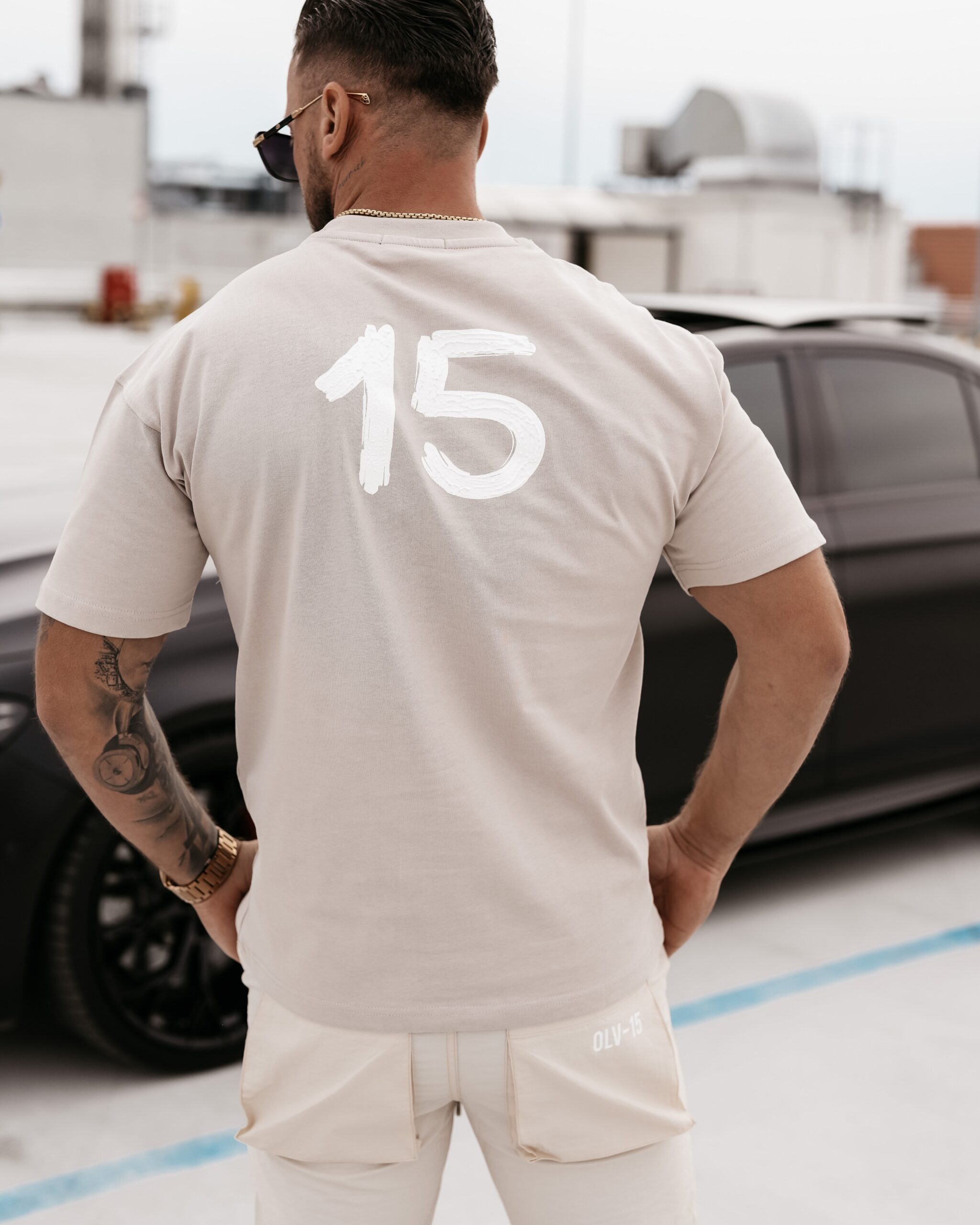 T-shirt męski oversize Scuplt Ola Voga beżowy T-shirt męski oversize Scuplt Ola Voga beżowy