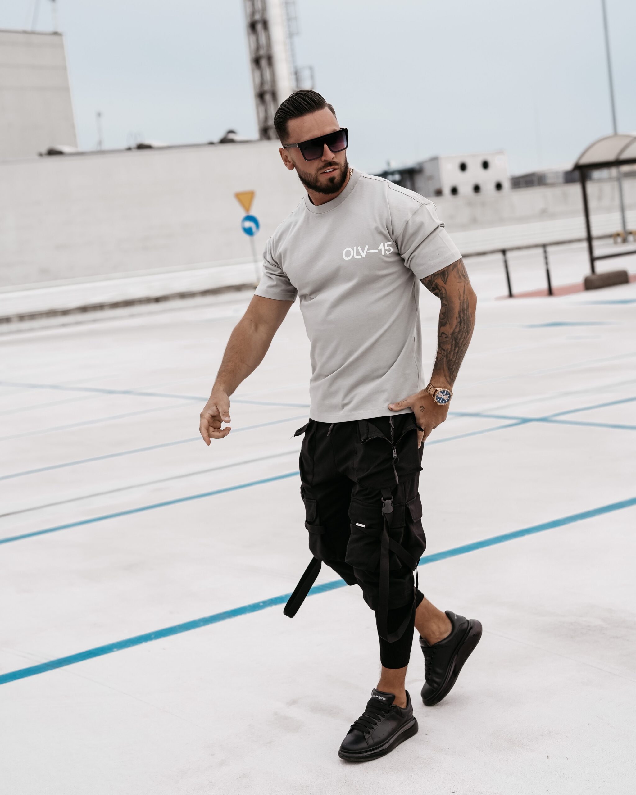 T-shirt męski oversize SCUPLT OLAVOGA szary T-shirt męski oversize SCUPLT OLAVOGA szary