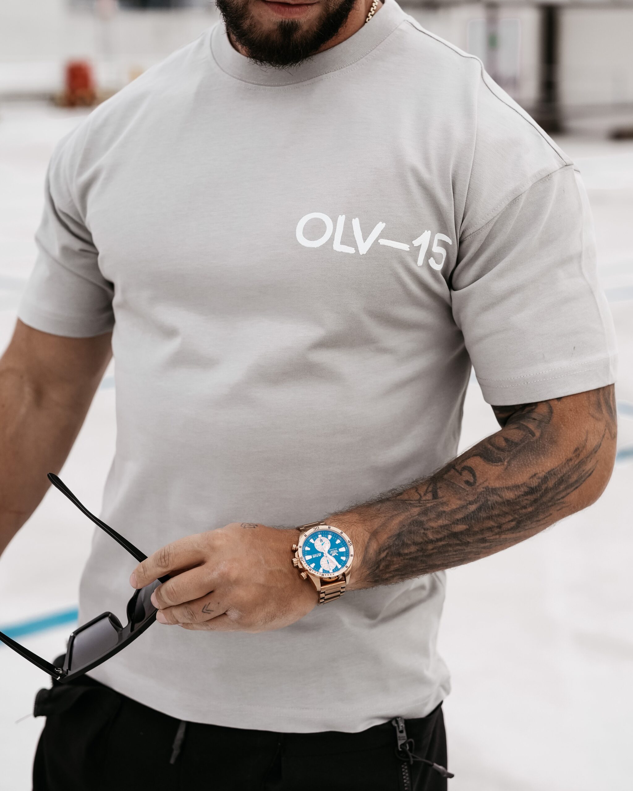 T-shirt męski oversize SCUPLT OLAVOGA szary T-shirt męski oversize SCUPLT OLAVOGA szary