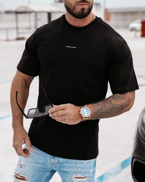 T-shirt męski bawełniany Silver Ola Voga czarny