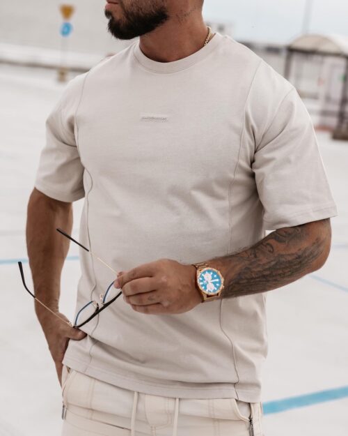 T-shirt męski bawełniany Silver Ola Voga beżowy