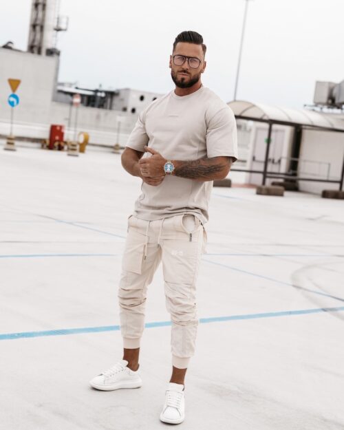 T-shirt męski bawełniany Silver Ola Voga beżowy