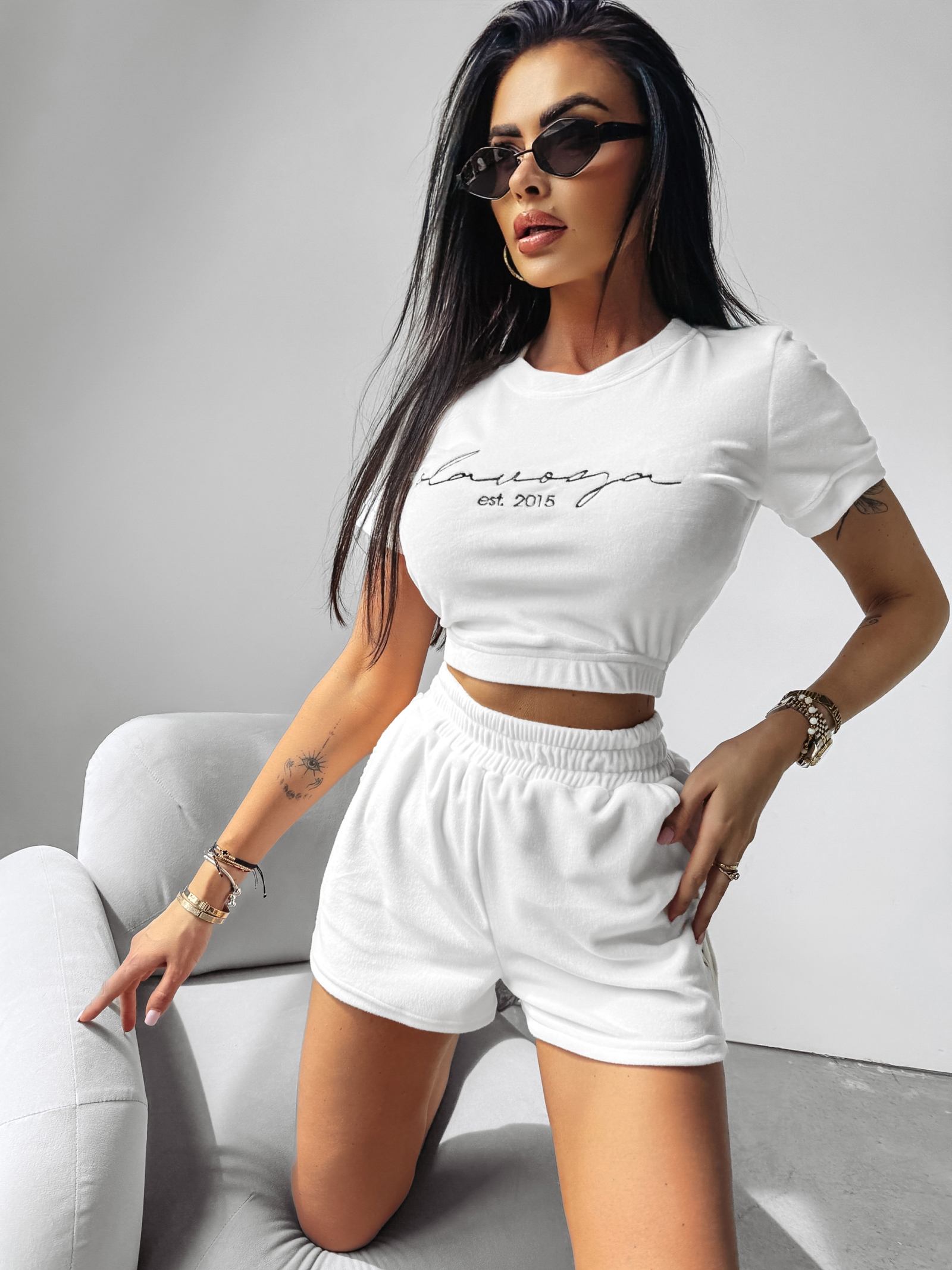 Komplet welurowy Mistiness Ola Voga ecru