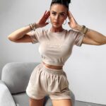 Komplet welurowy Mistiness Ola Voga beżowy