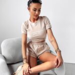 Komplet welurowy Mistiness Ola Voga beżowy