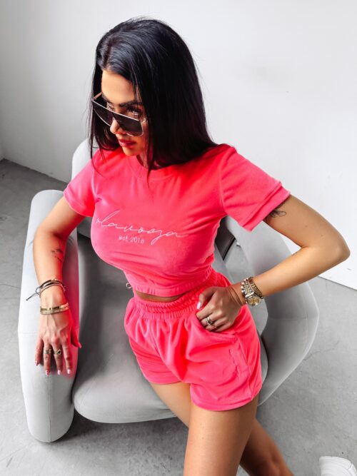 Komplet welurowy Mistiness Ola Voga n.koral