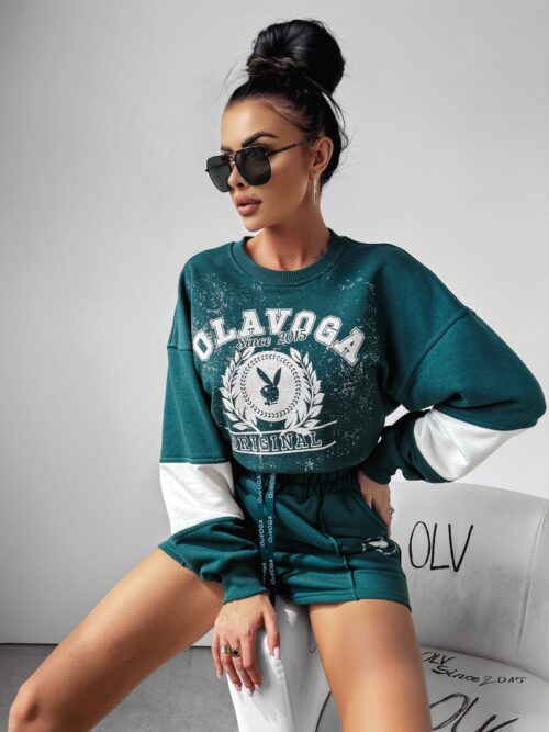 Komplet bawełniany LAZER OLAVOGA zielony