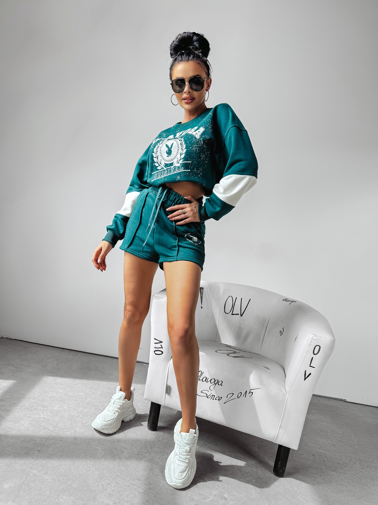 Komplet bawełniany LAZER OLAVOGA zielony