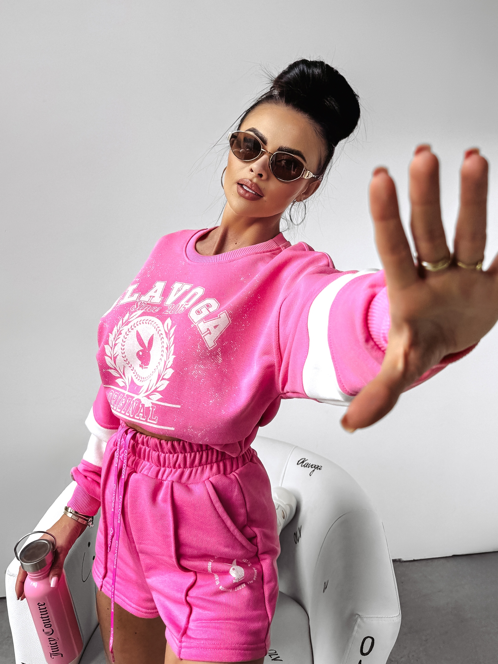 Komplet bawełniany LAZER OLAVOGA róż-ecru