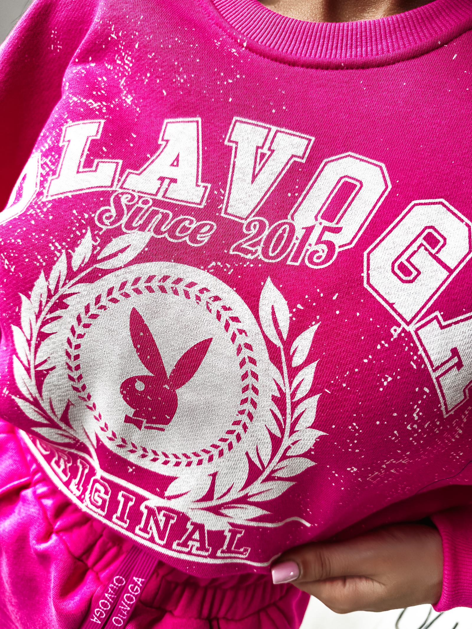 Komplet bawełniany LAZER OLAVOGA fuksja -ecru Komplet bawełniany LAZER OLAVOGA fuksja -ecru