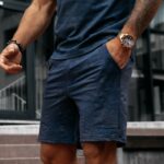 Komplet męski bawełniany INITIAL OLAVOGA granatowy