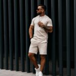 Komplet męski bawełniany INITIAL OLAVOGA beżowy