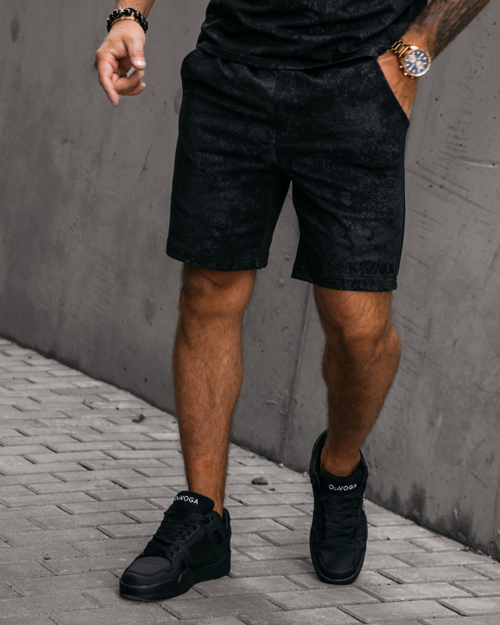 -wyprzedane-Komplet męski bawełniany Initial Ola Voga czarny