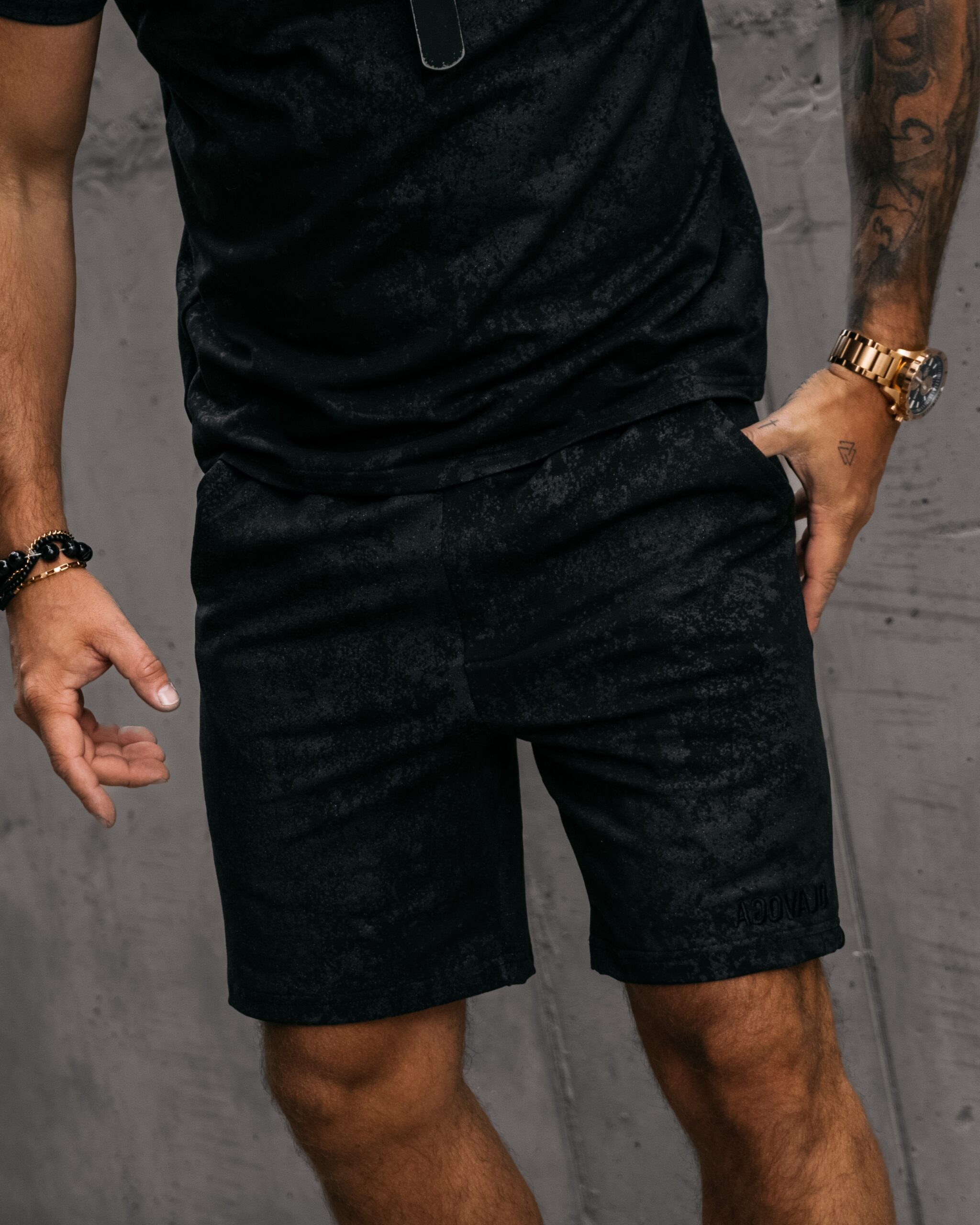 -wyprzedane-Komplet męski bawełniany Initial Ola Voga czarny