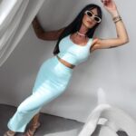 Komplet dopasowany Moody Ola Voga miętowy