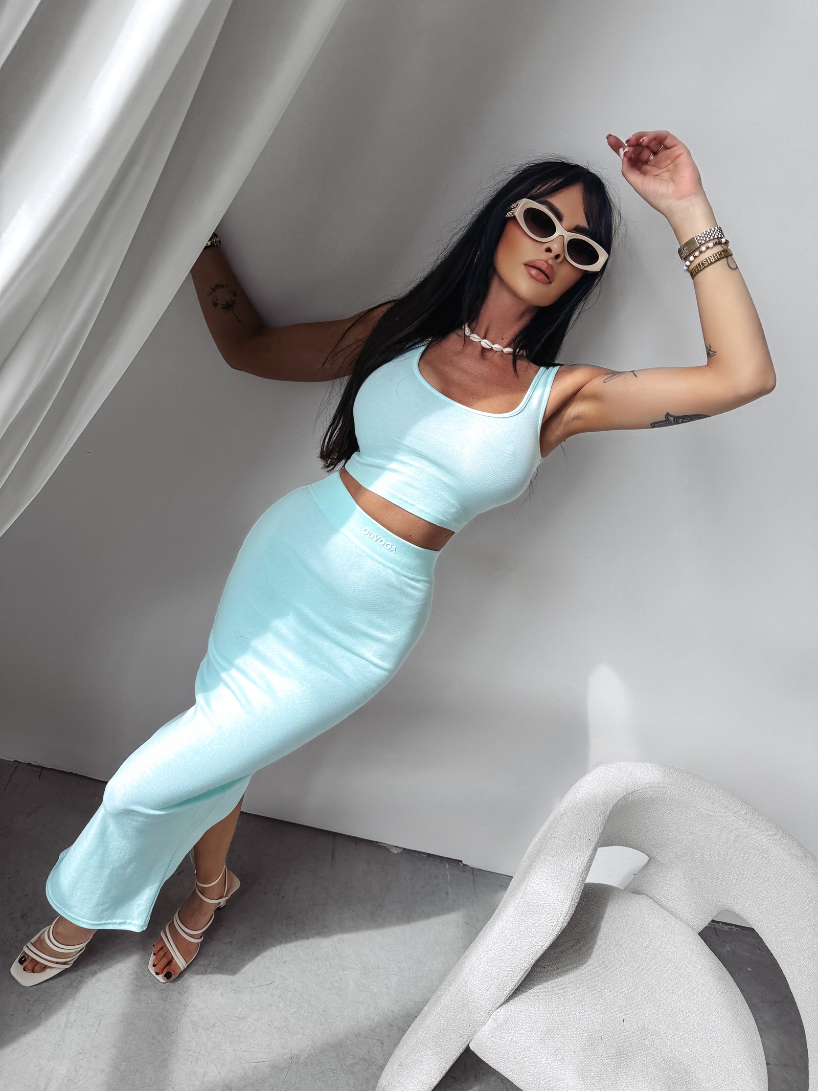 Komplet dopasowany Moody Ola Voga miętowy