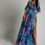 Sukienka maxi NB Salip niebieska w kwiaty
