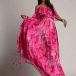 Sukienka maxi NB Salip różowa w kwiaty