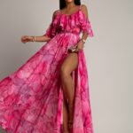 Sukienka maxi NB Salip różowa w kwiaty